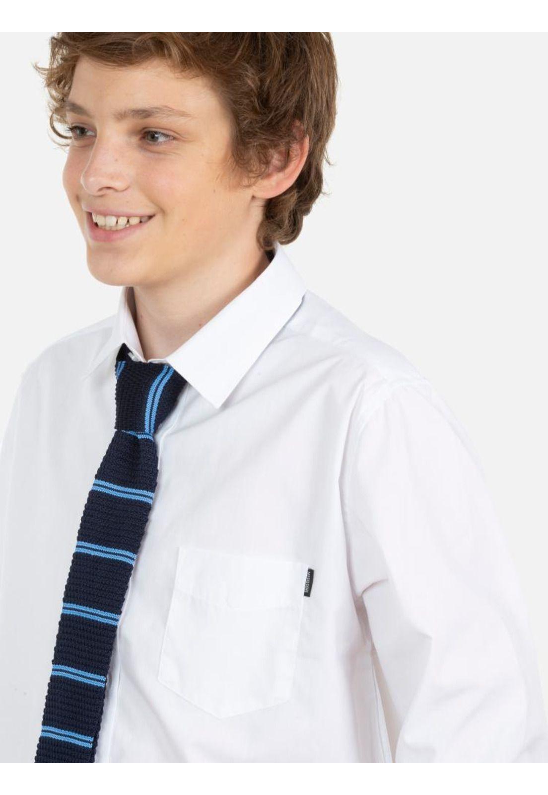 Camisa Escolar Lisa Juvenil Blanco Maui and Sons-2