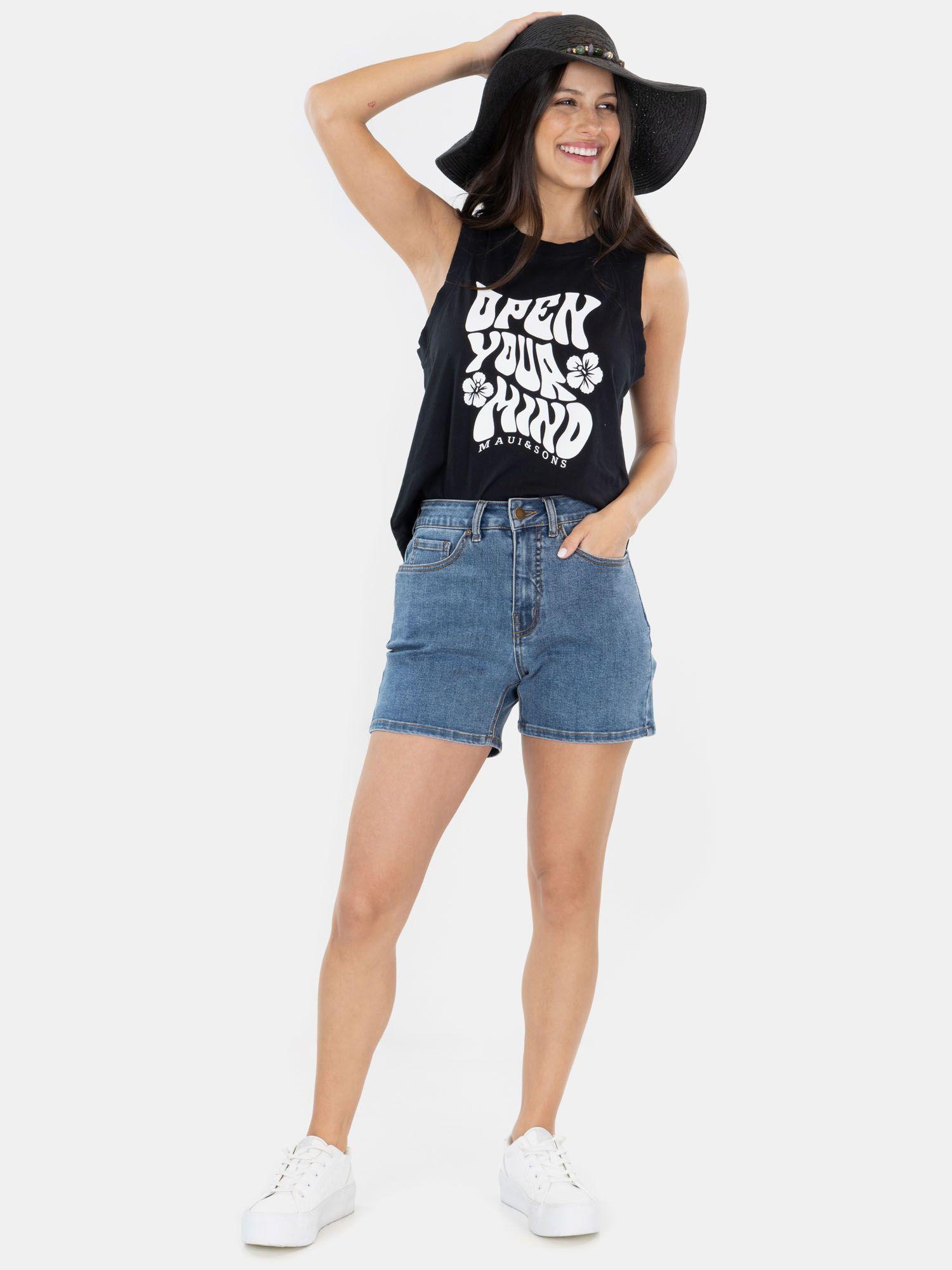 Short Deep Ocean Azul Mujer Maui And Sons-1