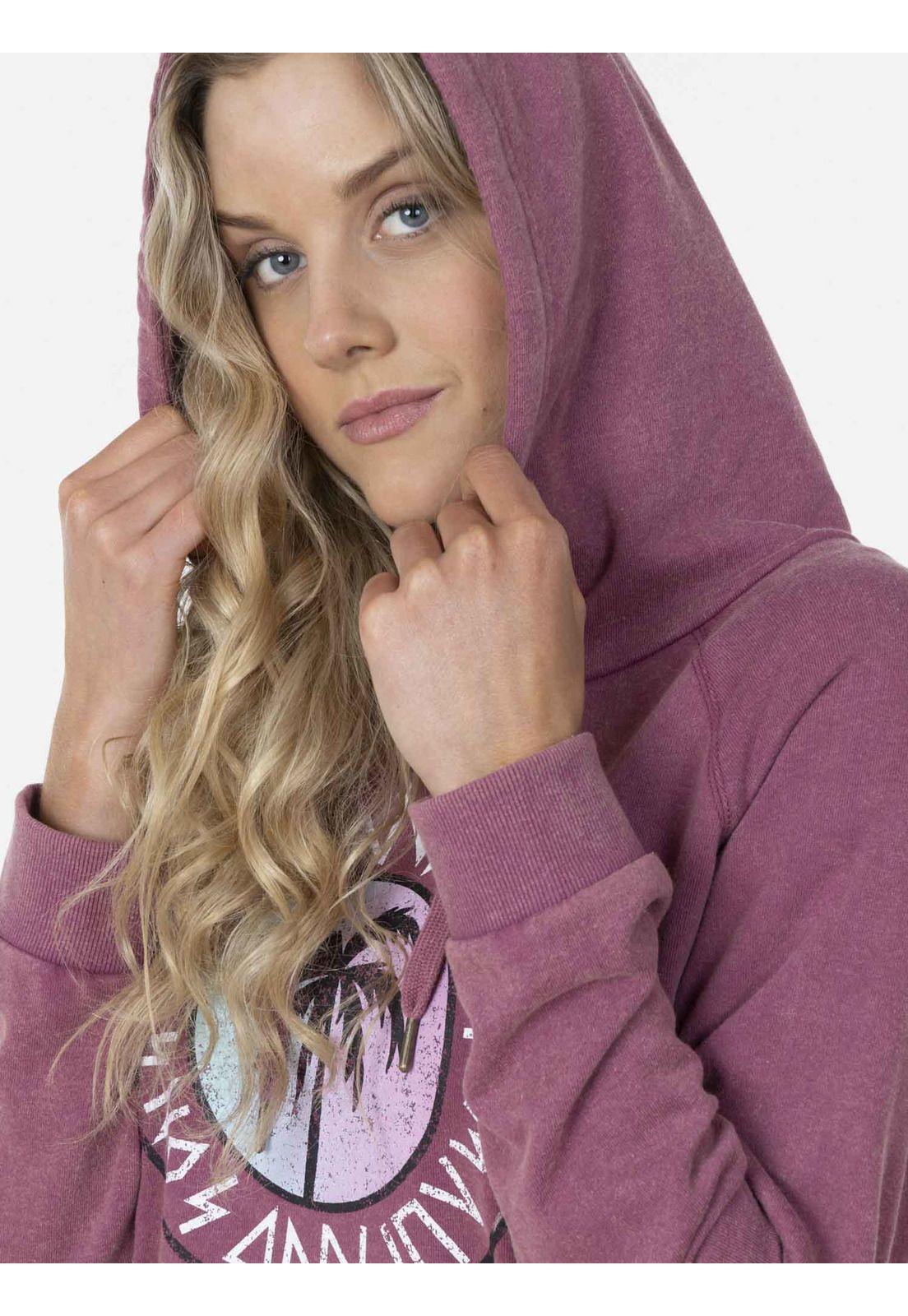 Poleron PALM AT THE SKY HOODIE Mujer Burdeo Maui and Sons-2