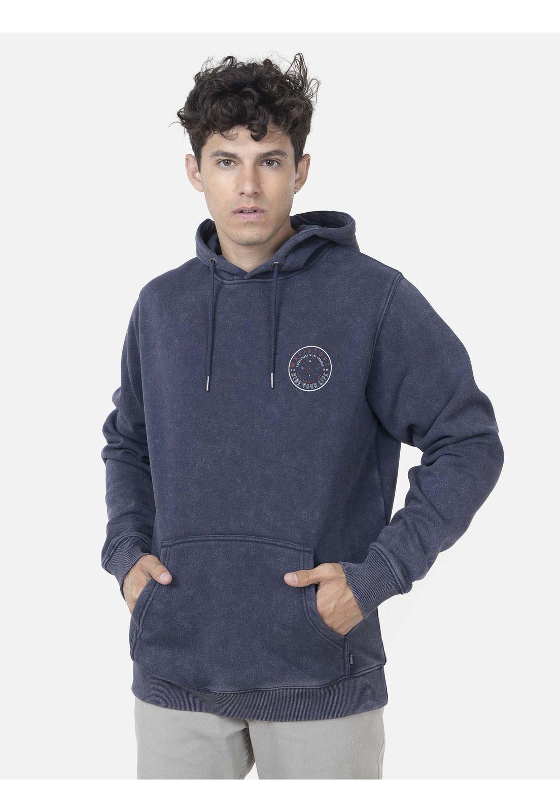 Poleron Hombre CROSS HOODIE Azul Maui and Sons-0