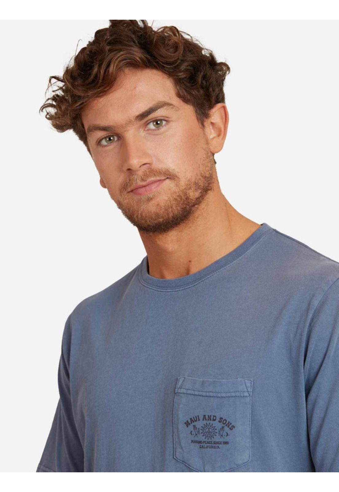 Polera Sin Nombre De Fantasia Hombre Azul Maui And Sons-2