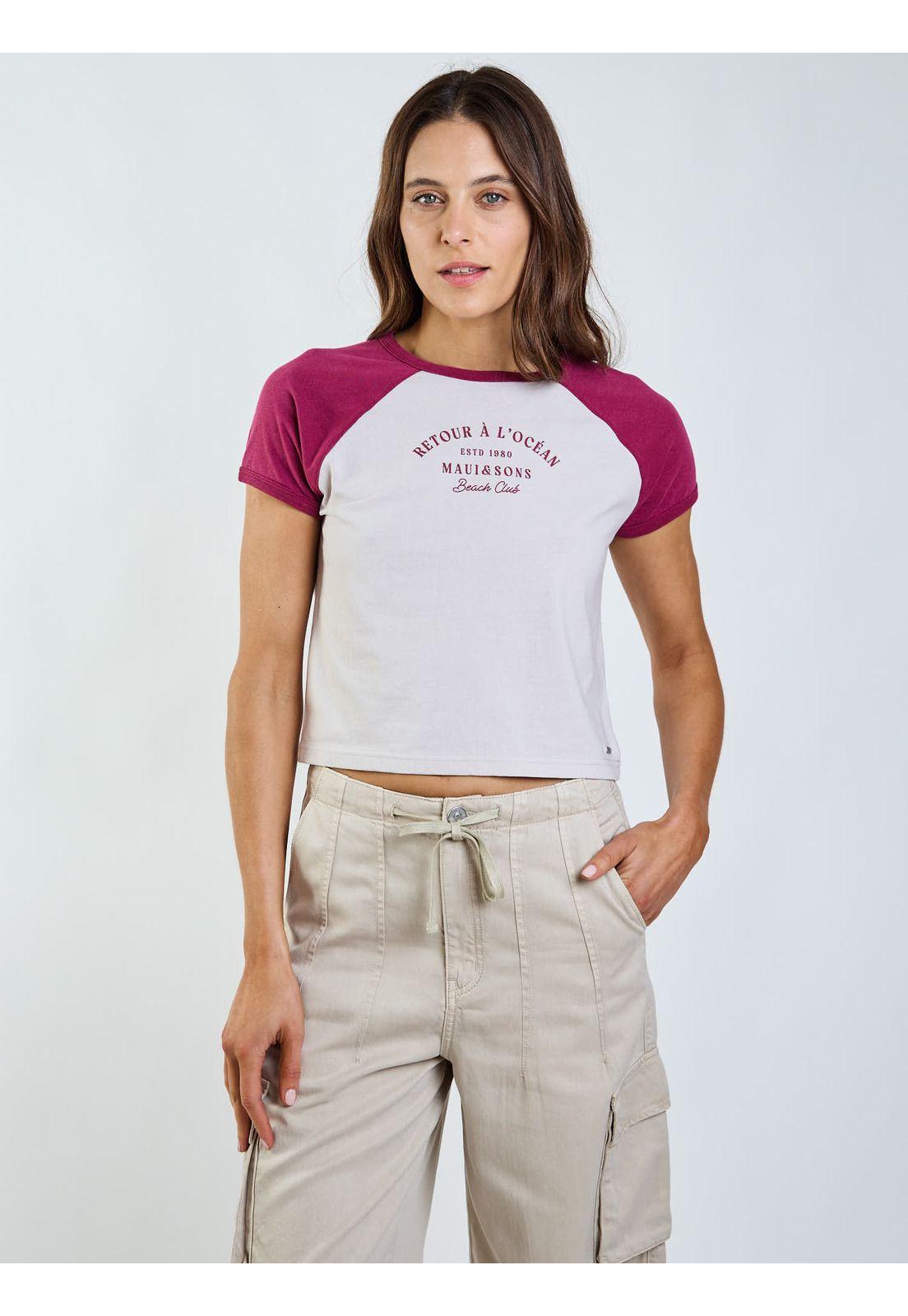 Polera MC Sena Burdeo Mujer Maui and Sons-5