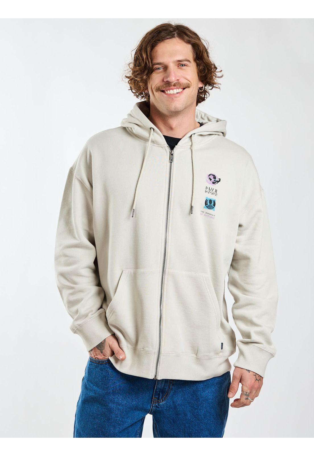 Poleron FZ Trip Beige Hombre Maui and Sons-7