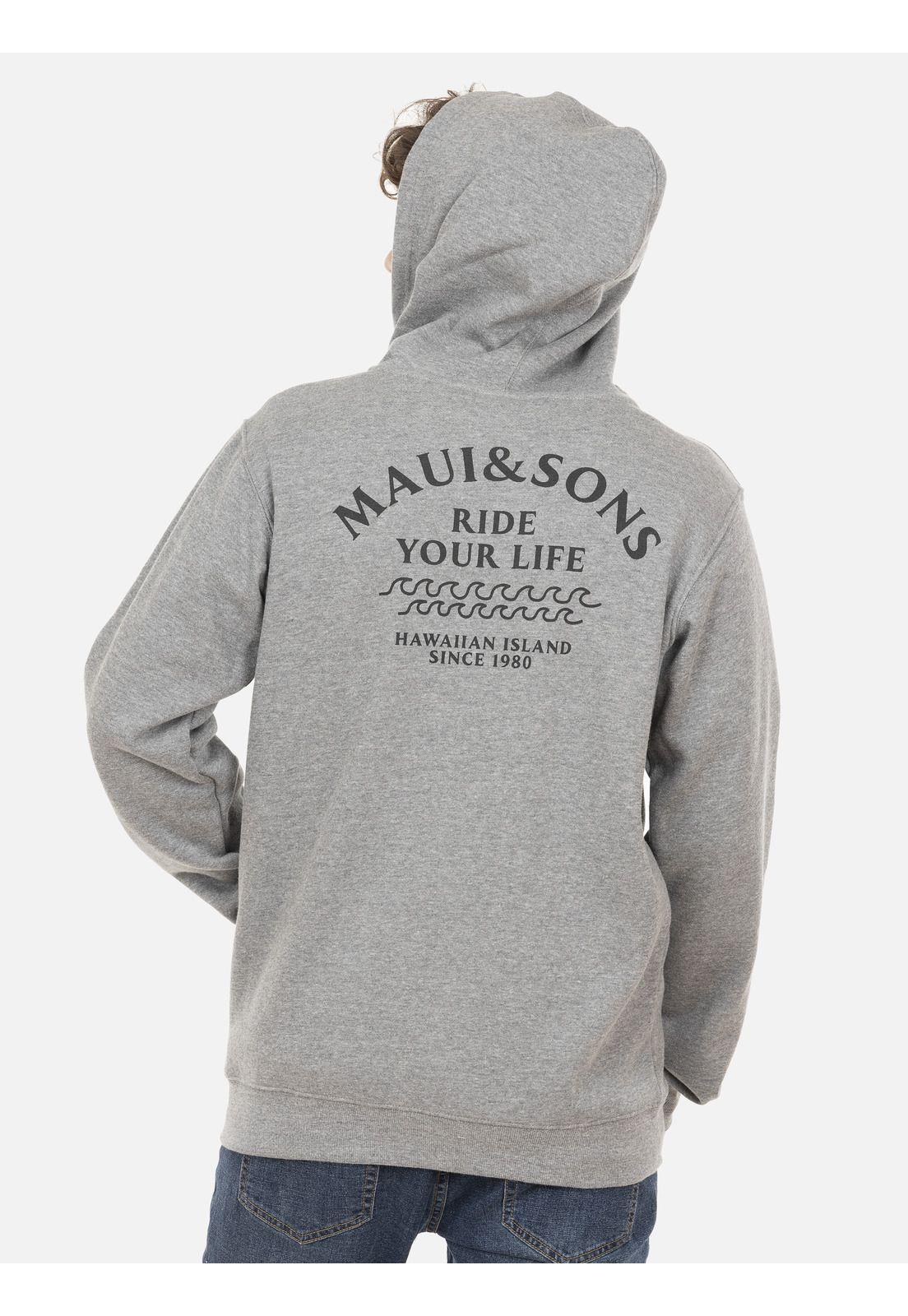 Poleron Fullzipper Hombre 5O431-MI21 Gris Maui and Sons-1
