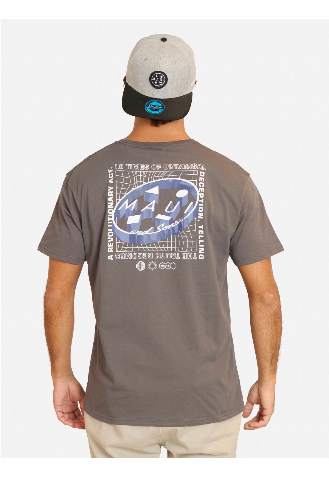 Polera MC Biqel Gris Hombre Maui And Sons-1
