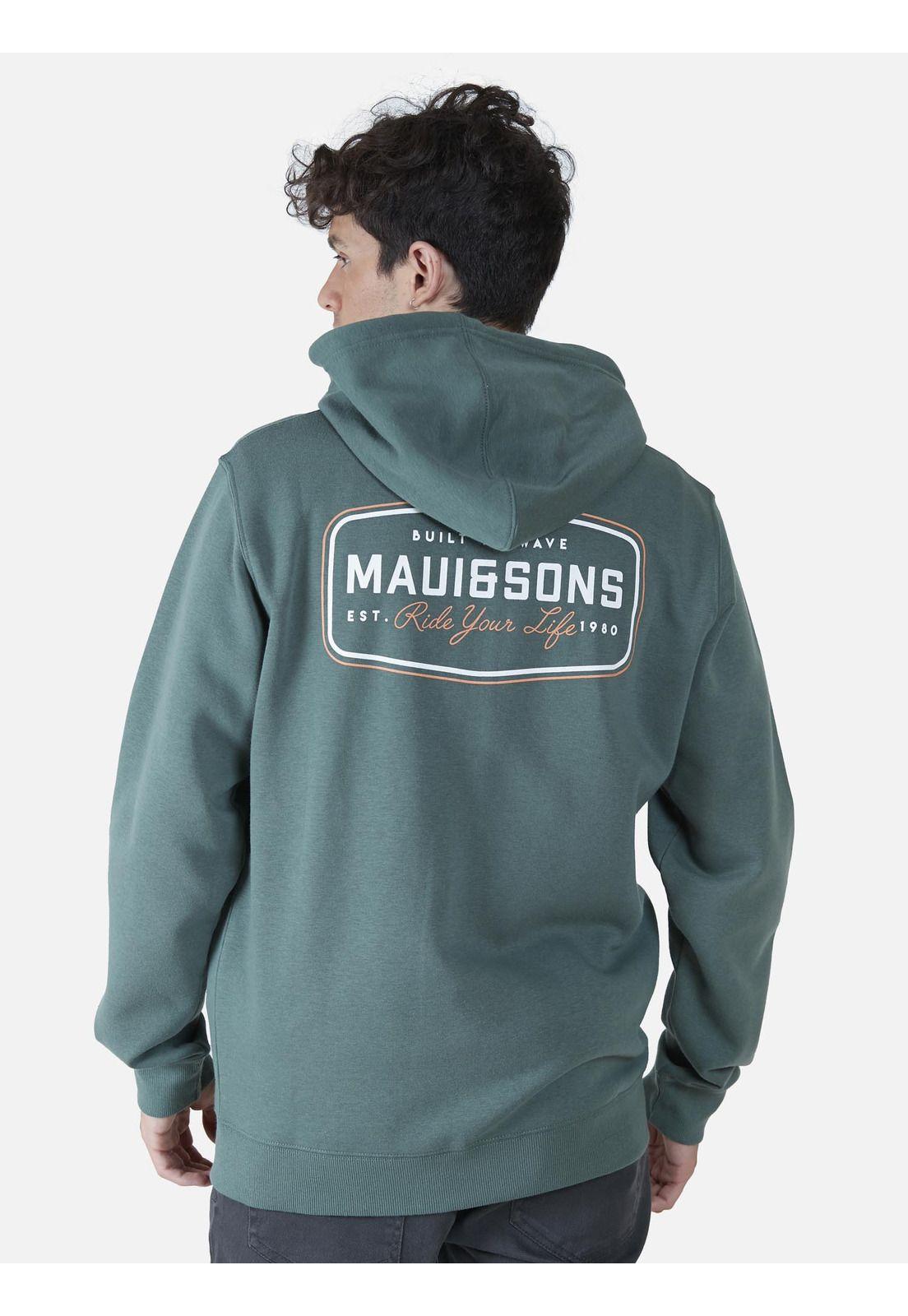 Poleron Fullzipper Hombre Verde 5O711-MV22 Maui & Sons-1