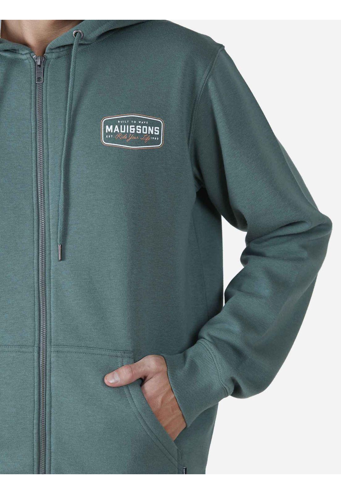 Poleron Fullzipper Hombre Verde 5O711-MV22 Maui & Sons-3