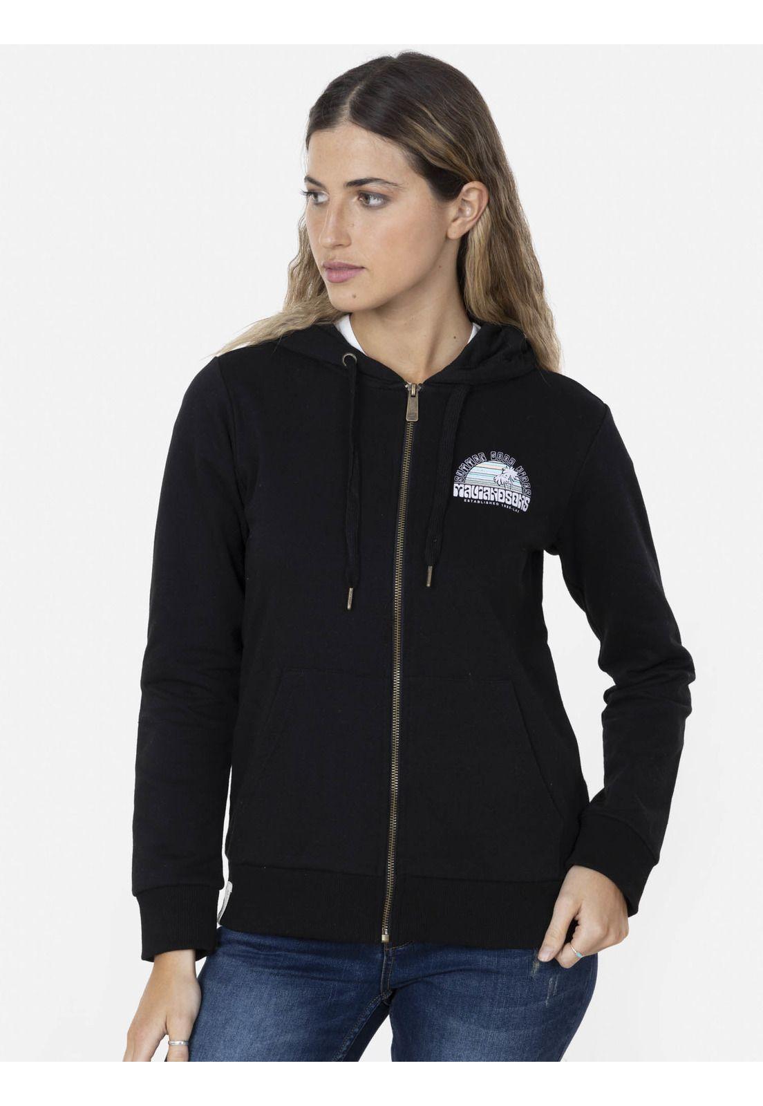 Poleron Fullzipper RAINBOW MAUI FZ Mujer Negro Maui and Sons-0