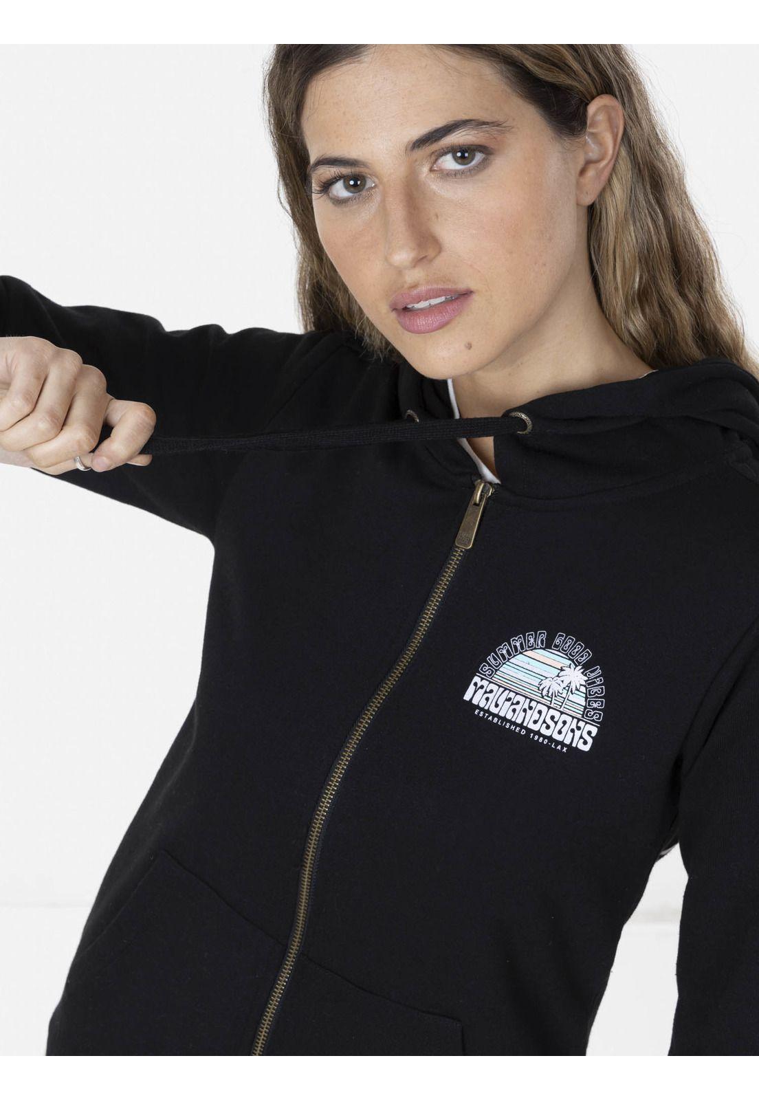 Poleron Fullzipper RAINBOW MAUI FZ Mujer Negro Maui and Sons-2