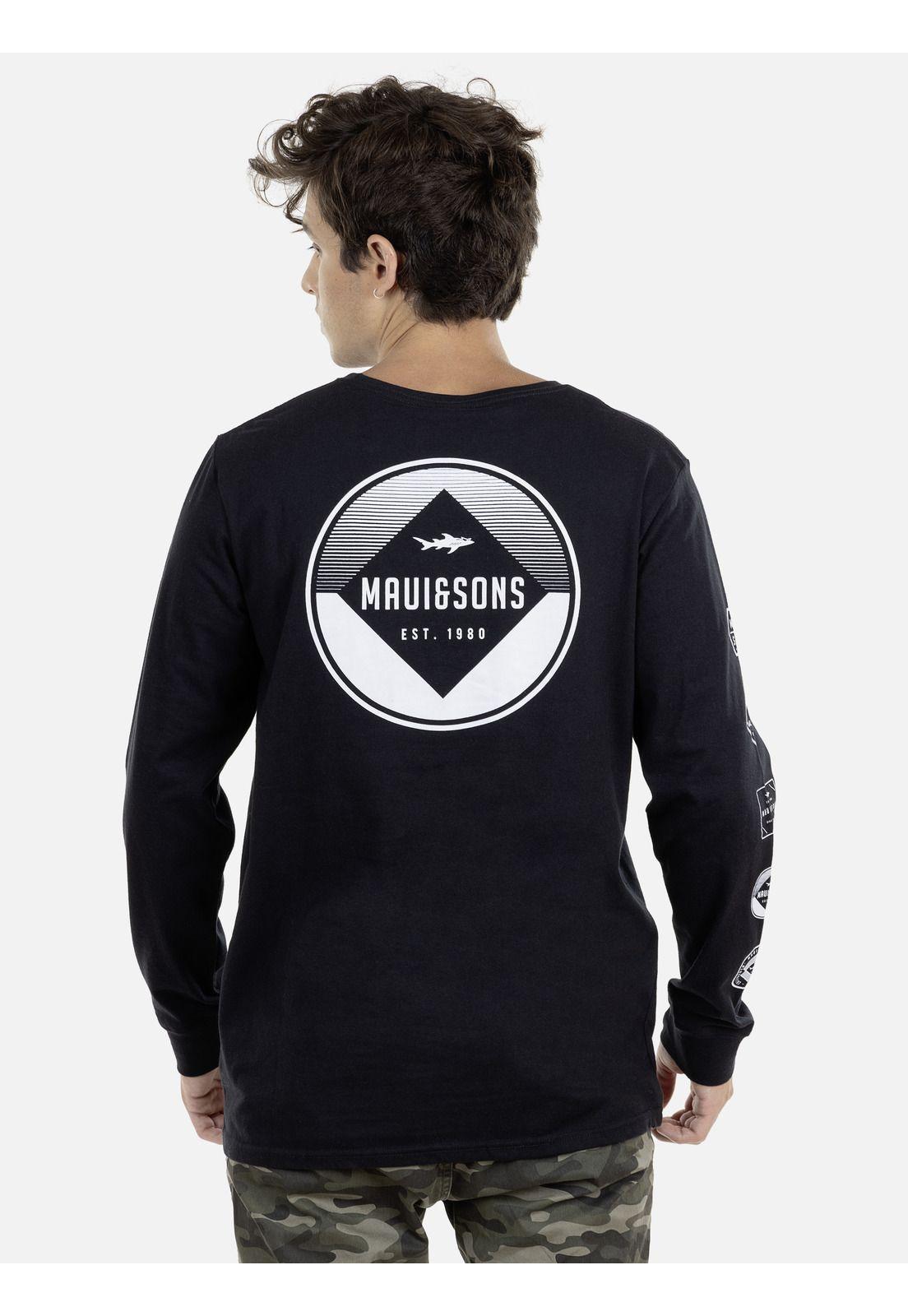 Polera M/L Hombre Negro Maui and Sons 5P101-MI19-1