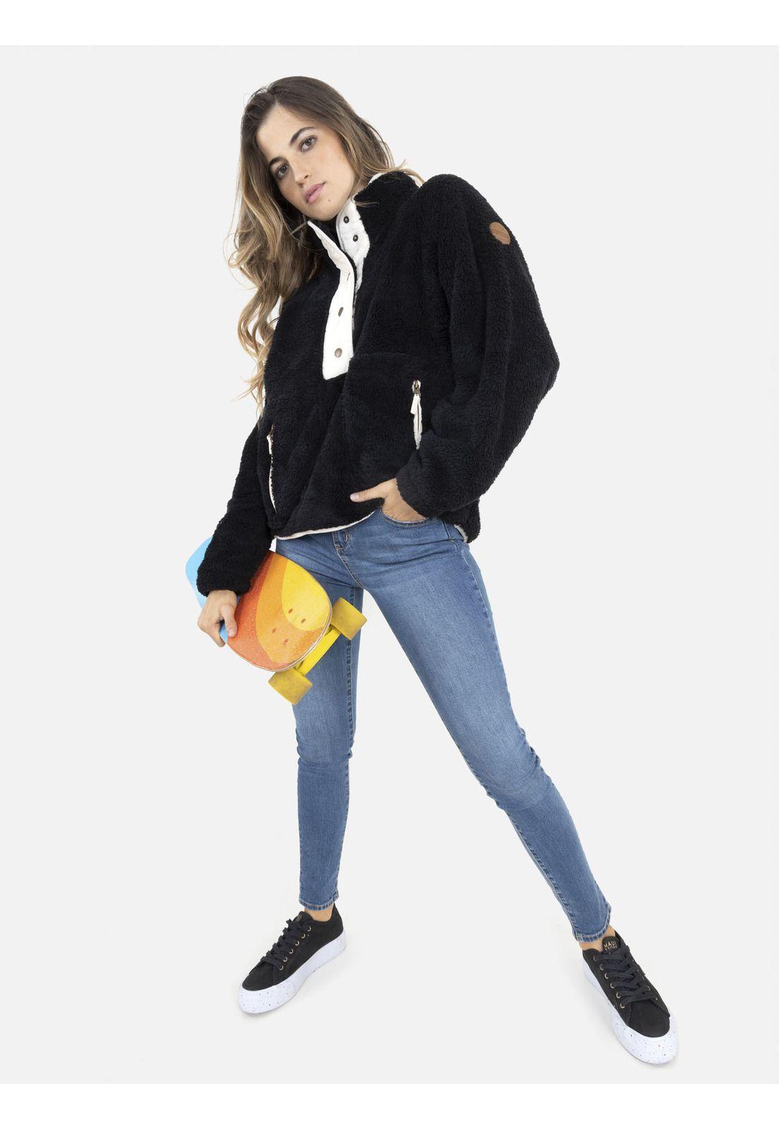 Poleron NAVY Mujer Negro Maui and Sons-3