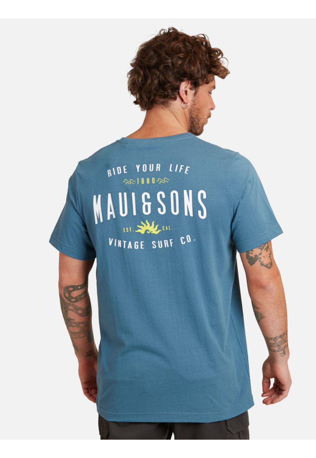Polera Sun Wave Hombre Azul Maui And Sons-1