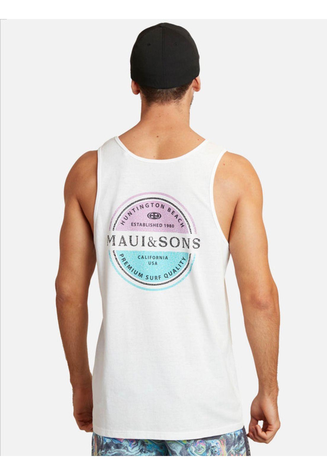 Polera Sm Premium Surf Quality Tanks Blanco Hombre Maui and sons-1