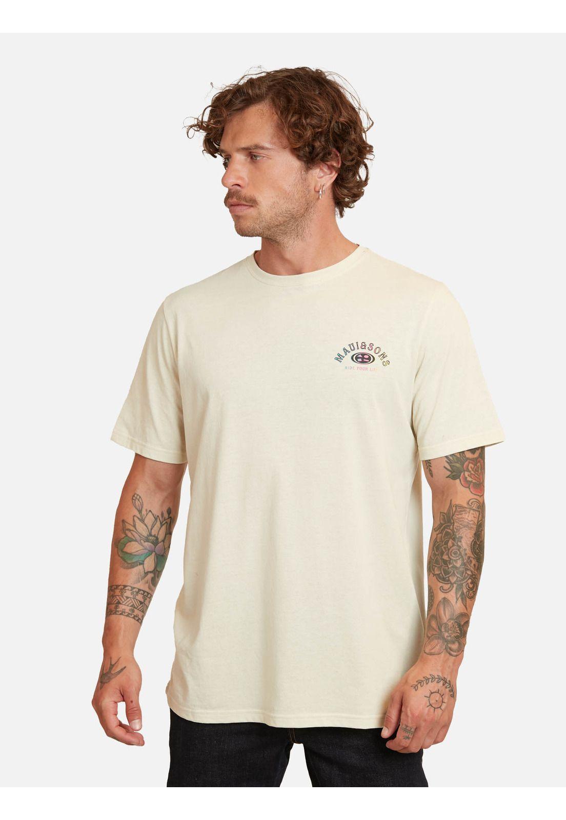Polera Logo Vintage Gradient Blanco Hombre Maui And Sons-0