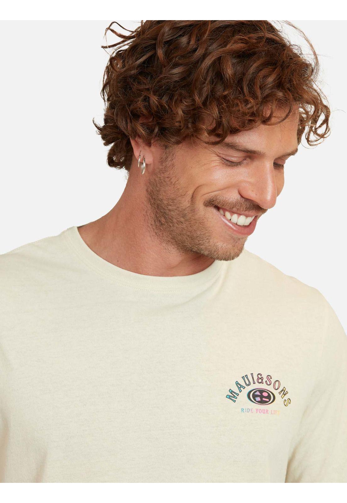 Polera Logo Vintage Gradient Blanco Hombre Maui And Sons-2
