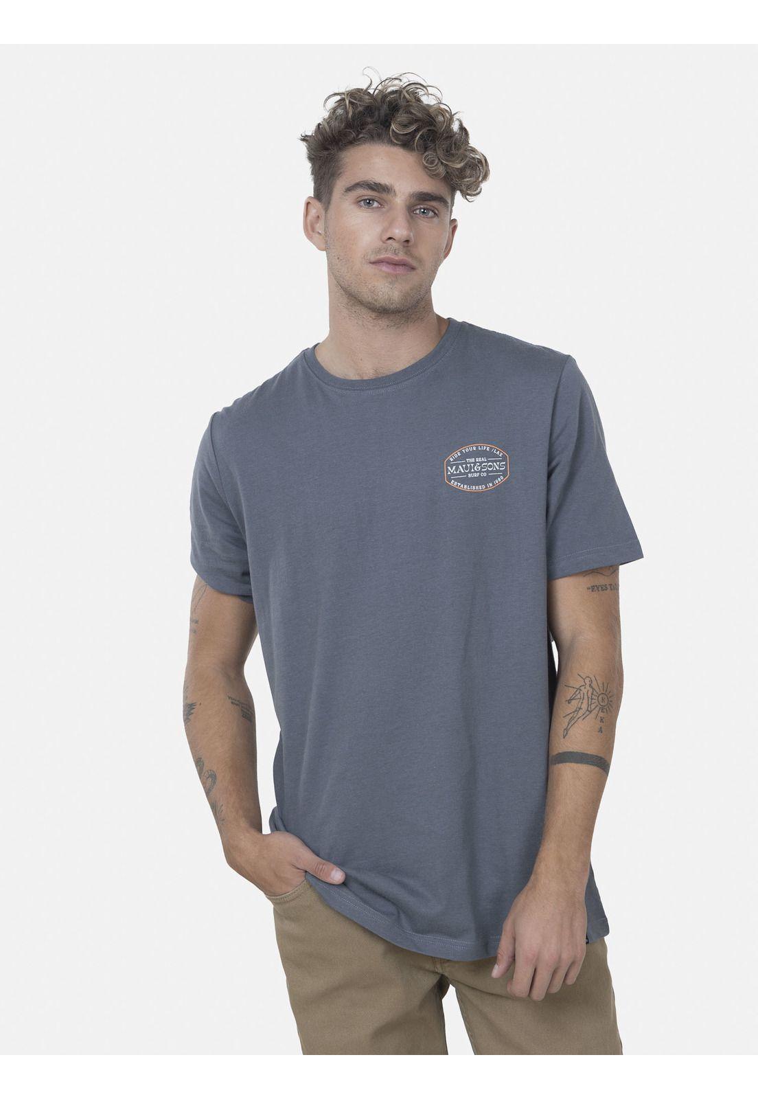 Polera Hombre EST.1980 AV SS TEE Gris Maui and Sons-0