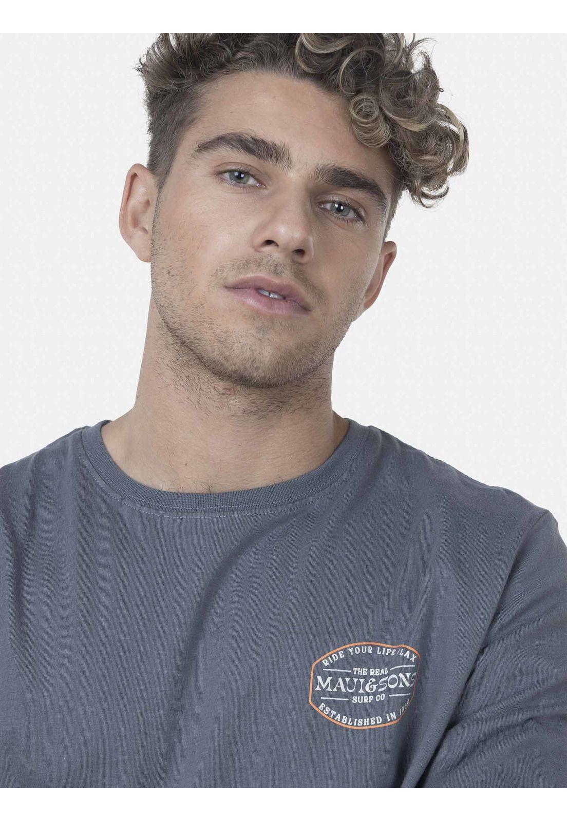 Polera Hombre EST.1980 AV SS TEE Gris Maui and Sons-2