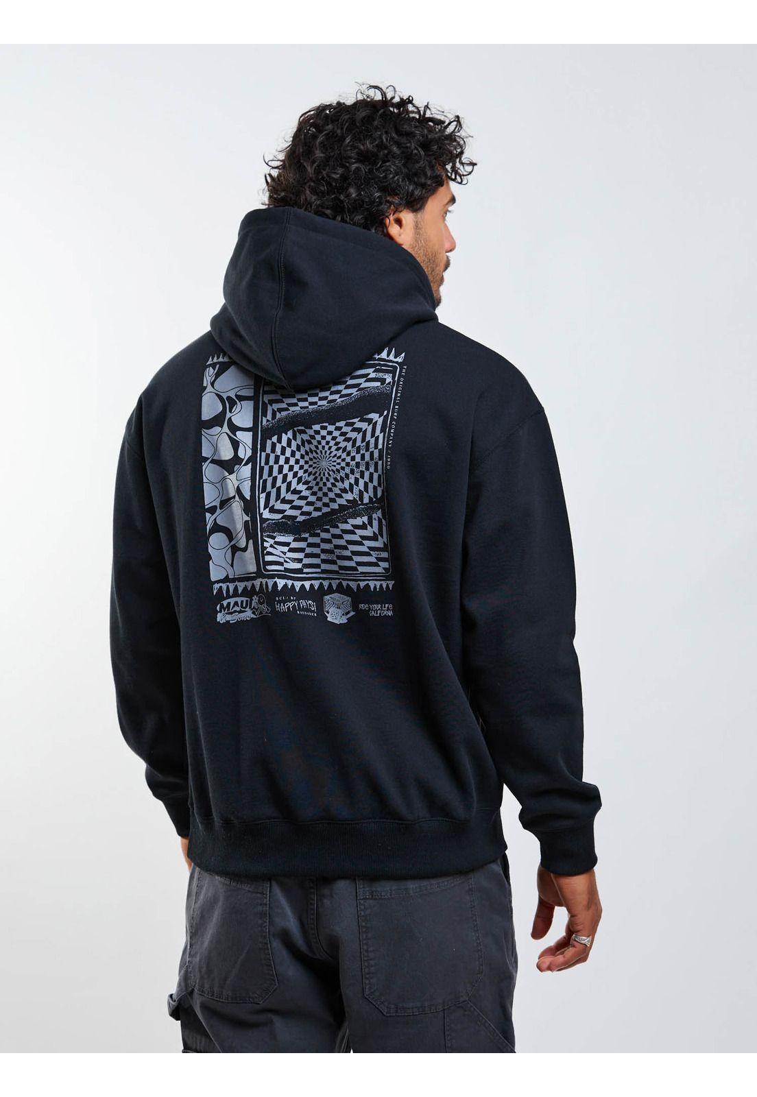 Poleron Canguro Saudade Negro Hombre Maui And Sons-4