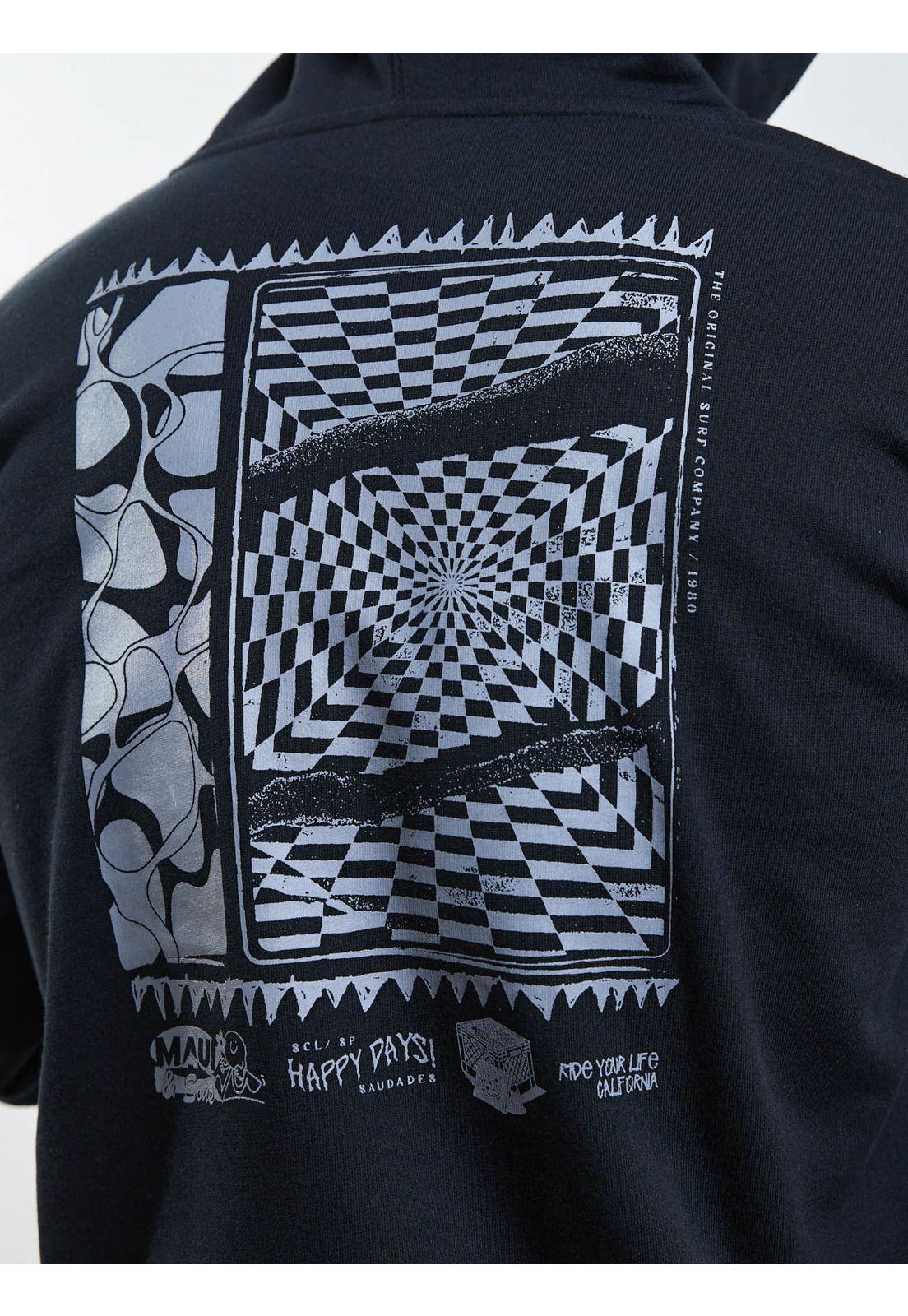 Poleron Canguro Saudade Negro Hombre Maui And Sons-6