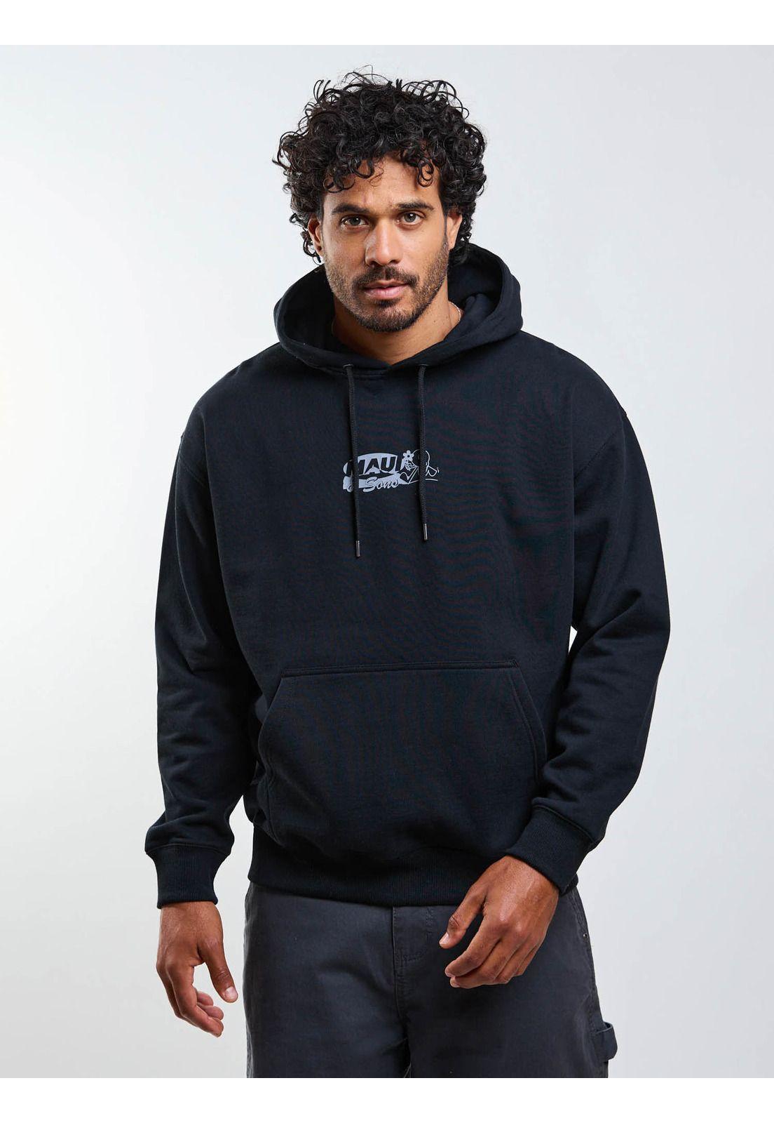 Poleron Canguro Saudade Negro Hombre Maui And Sons-9