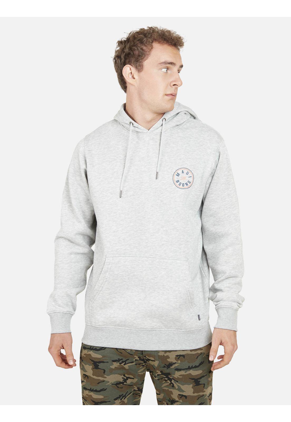 Poleron HEXAGON SURF Hombre Gris Maui and Sons-0