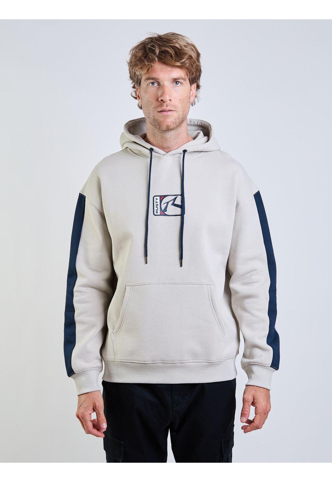 Poleron Canguro Rusty Div. Hoodie Beige Hombre Rusty-3