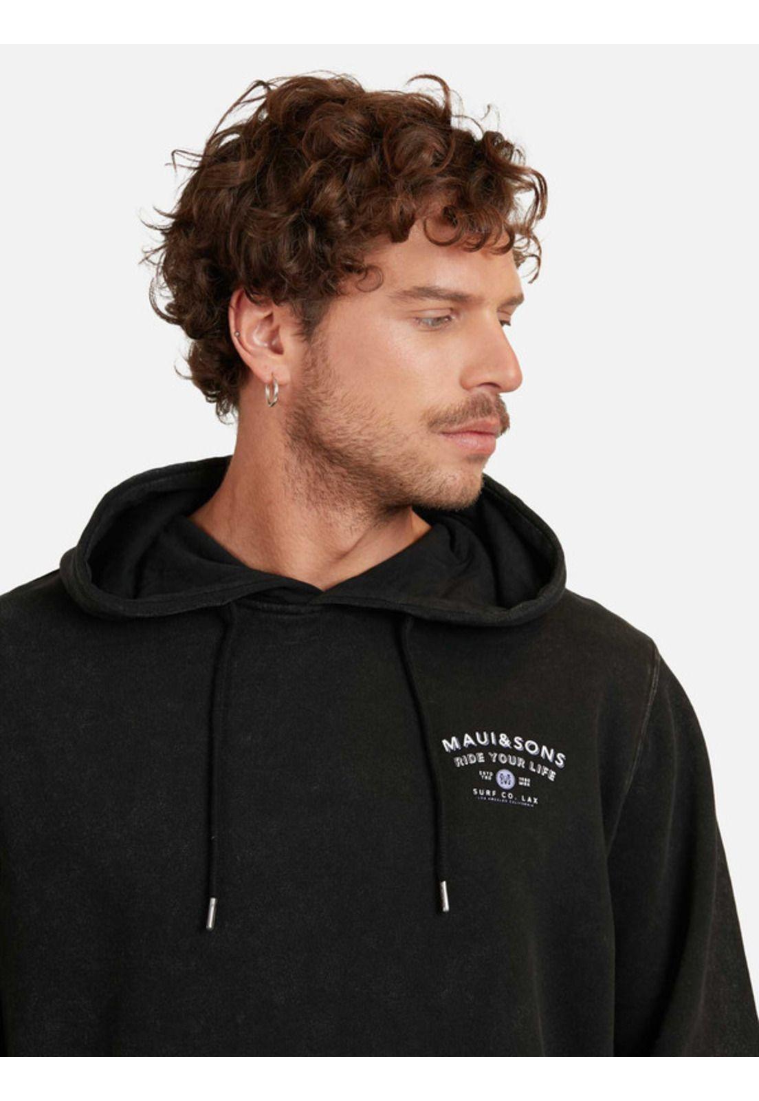 Poleron Ride Tour Life Hombre Negro Maui And Sons-2