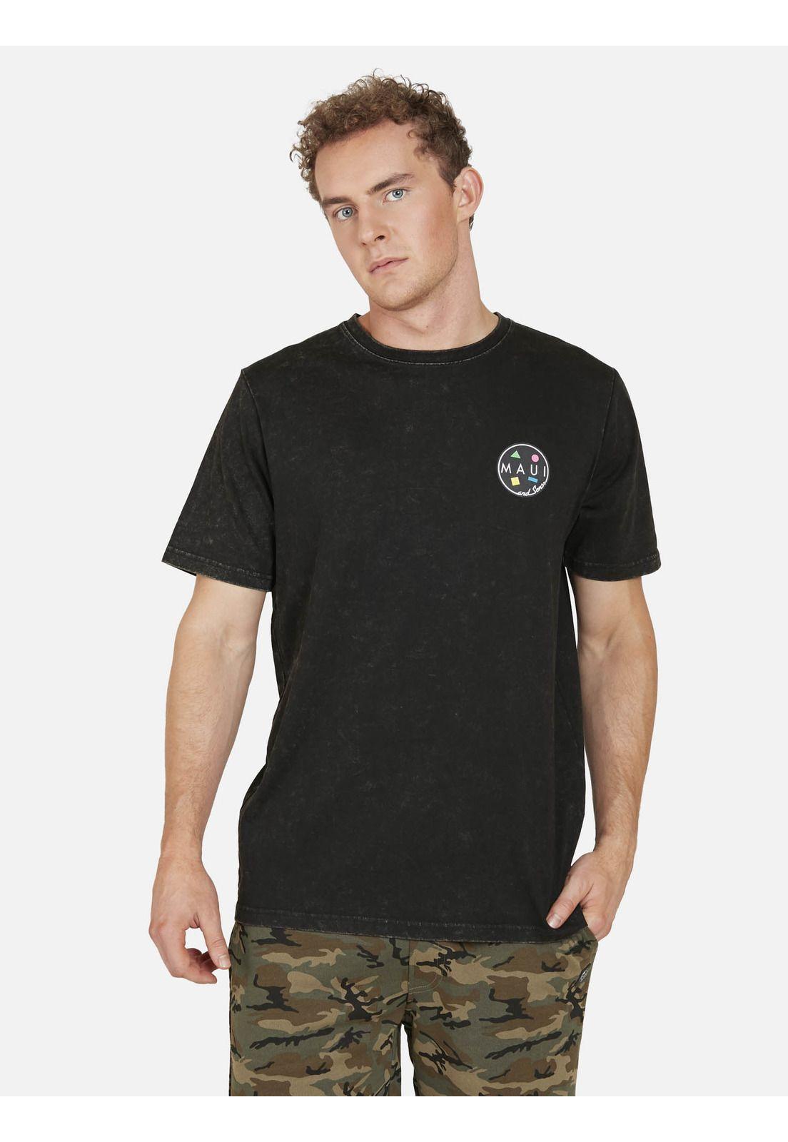Polera COOKIE DYE Hombre Negro Maui and Sons-0