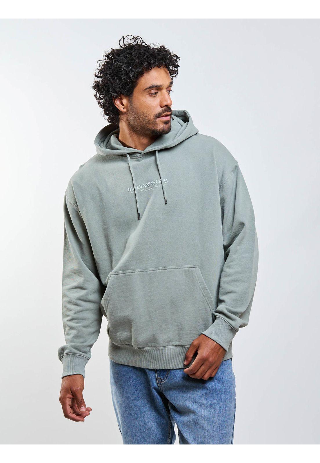 Poleron Canguro Sencil Verde Hombre Maui And Sons-0