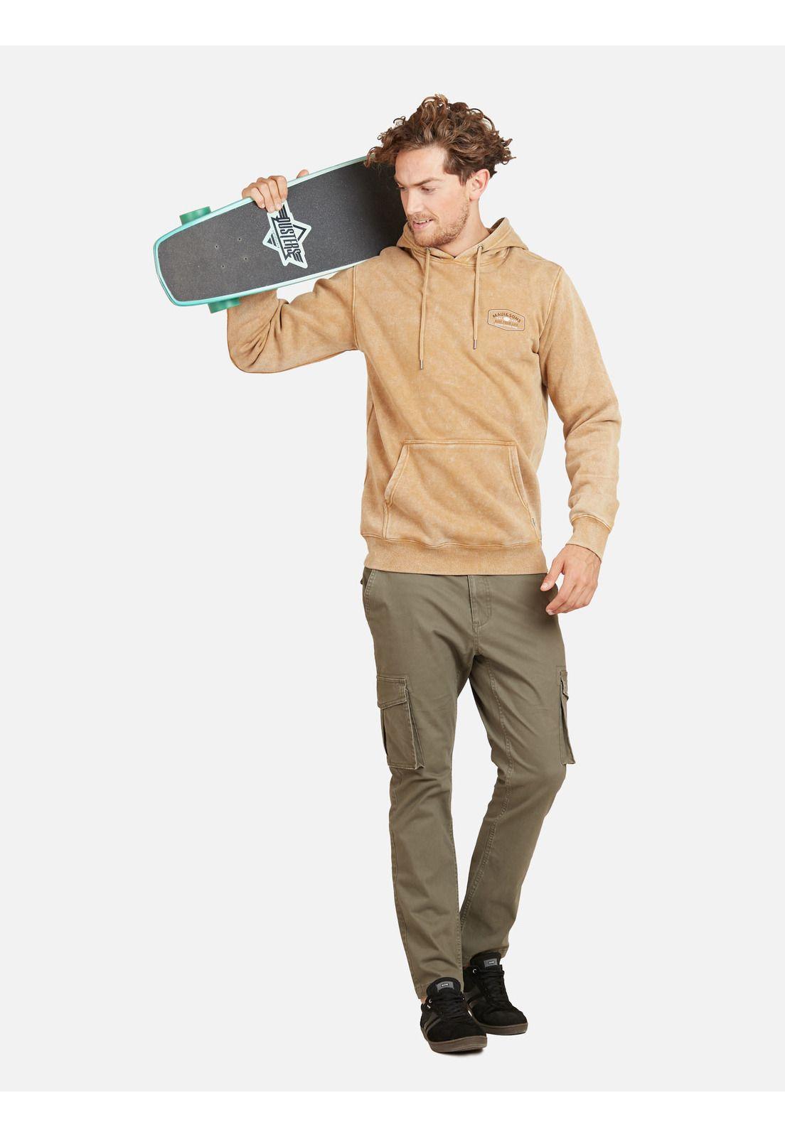 Poleron ESTABLISHED HOODIE Hombre Café Maui and Sons-3
