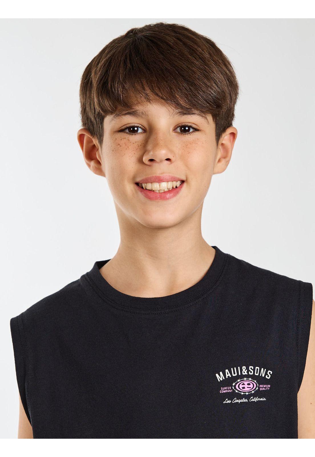 Polera SM Boardwalk Negro Infantil Maui and Sons-4