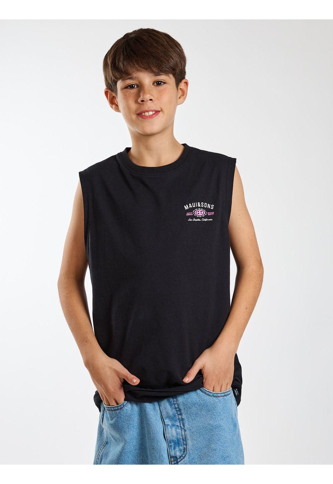 Polera SM Boardwalk Negro Infantil Maui and Sons-5