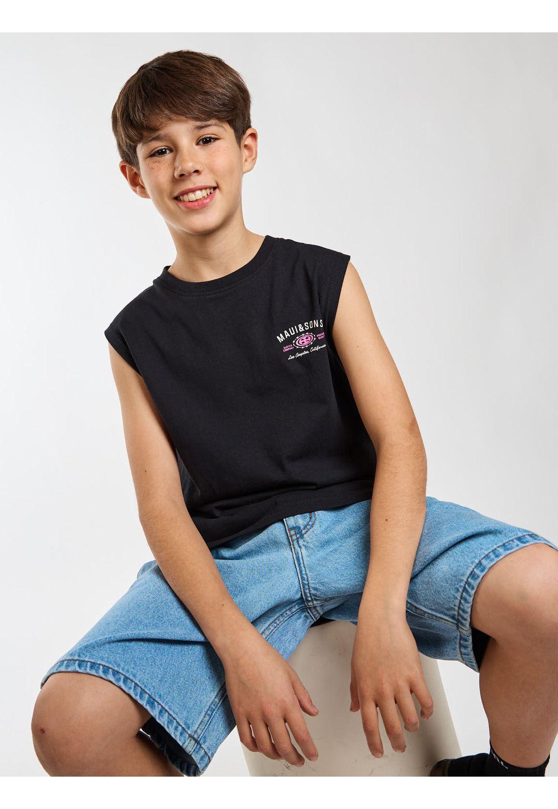 Polera SM Boardwalk Negro Infantil Maui and Sons-6