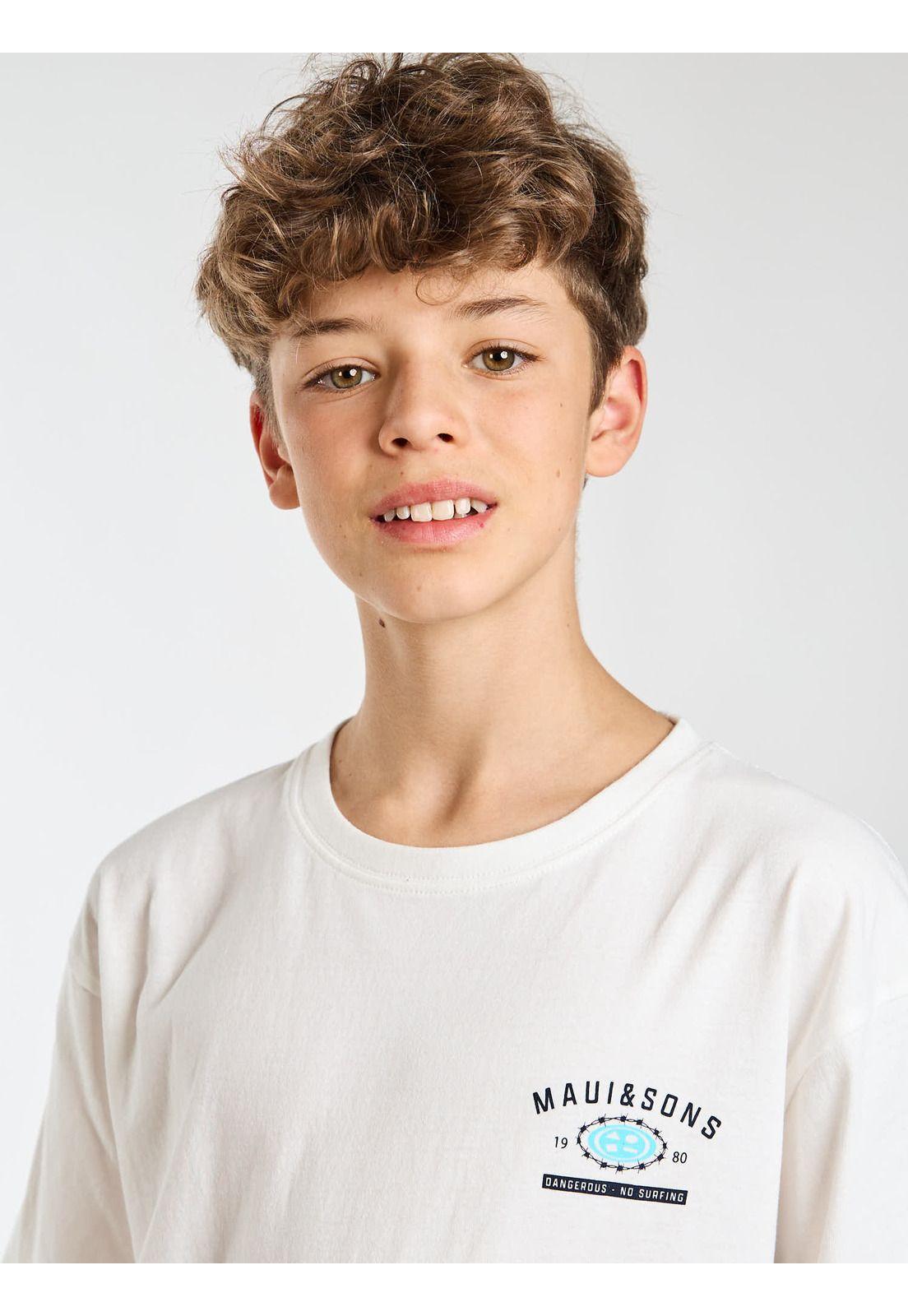 Polera MC Beach Blanco Infantil Maui and Sons-5