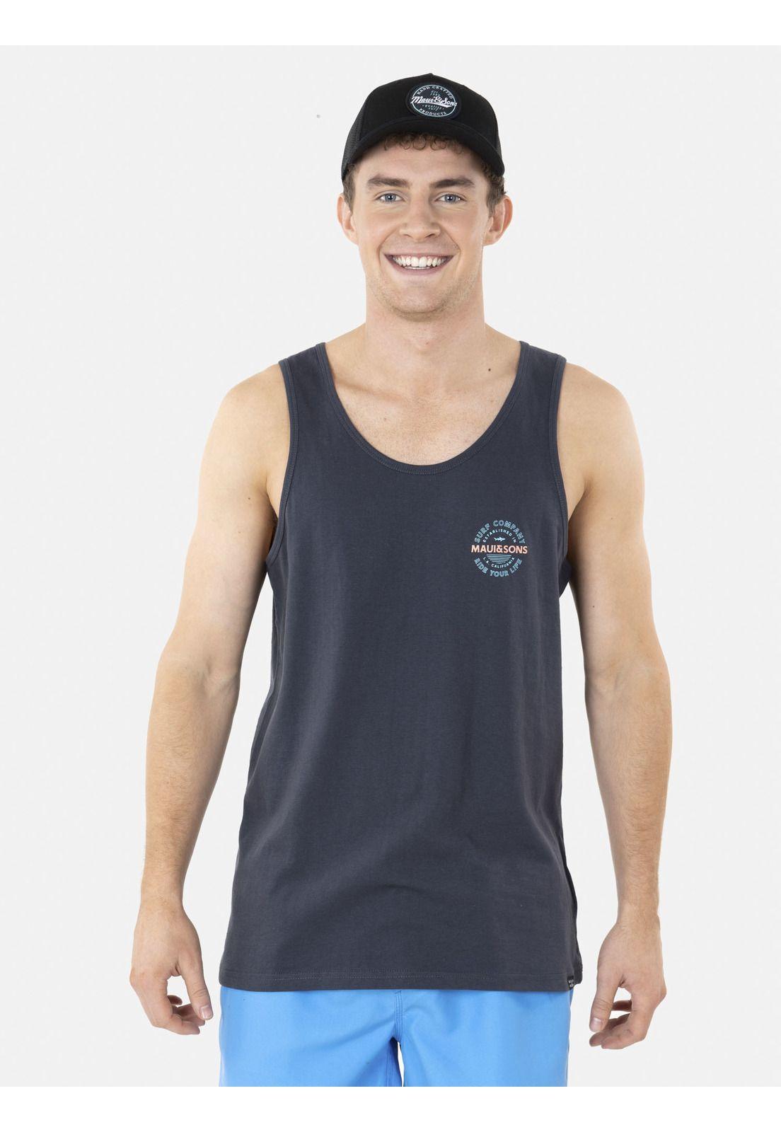 Polera SM SHARK ISLAND Hombre Gris Oscuro Maui and Sons-0