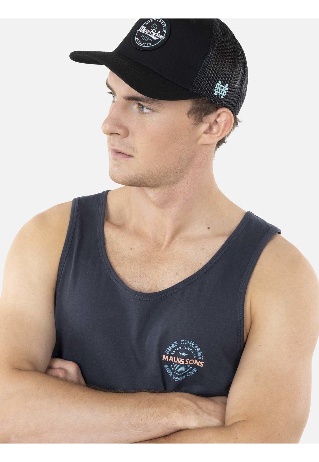 Polera SM SHARK ISLAND Hombre Gris Oscuro Maui and Sons-3