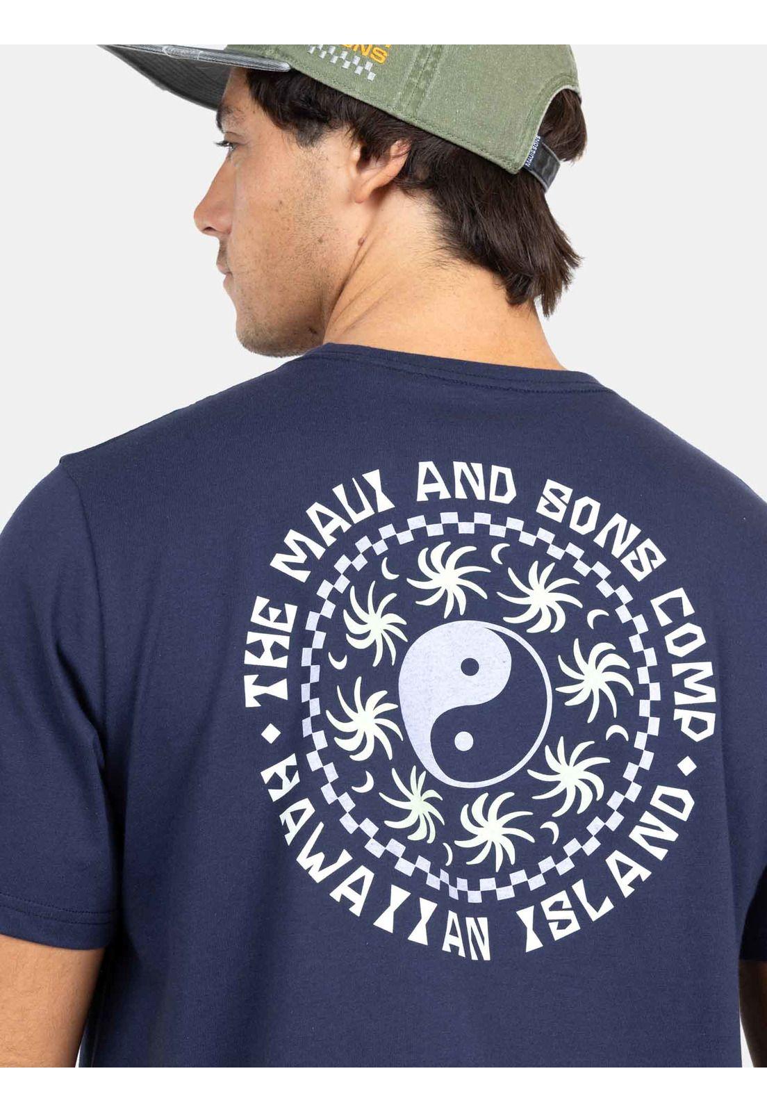 Polera MC Hawaiian Azul Hombre Maui And Sons-3