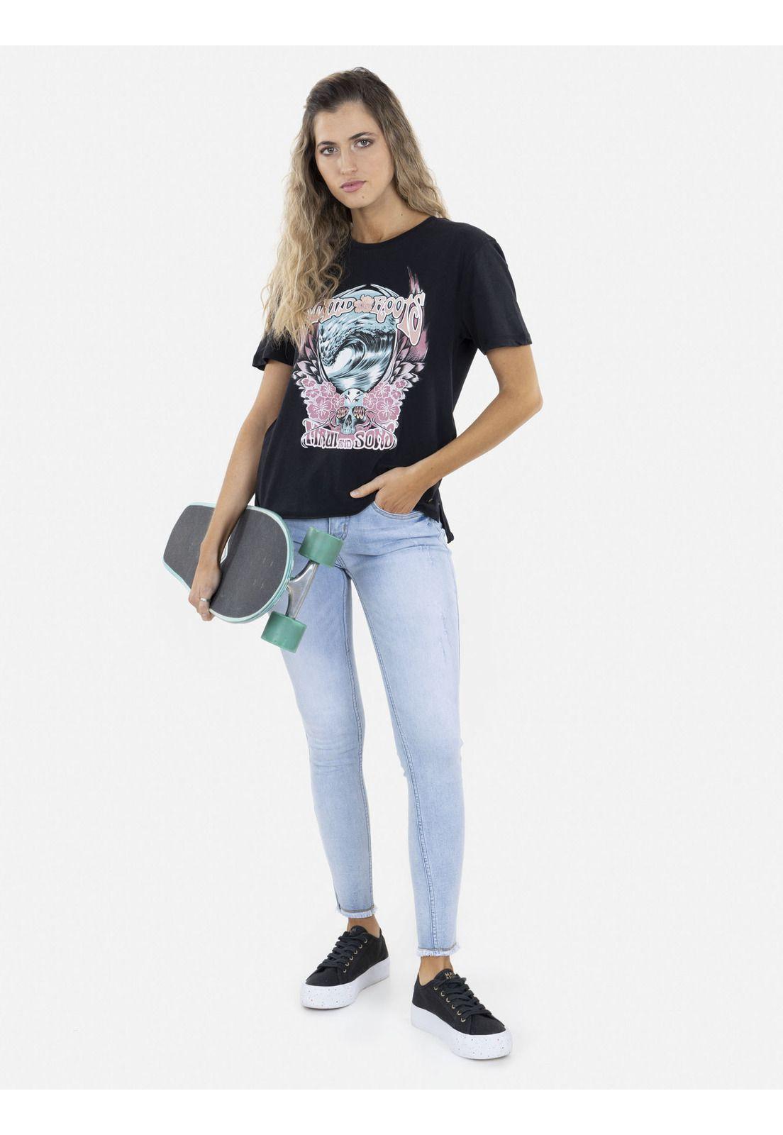 Polera ISLAND ROOTS Mujer Negro Maui and Sons-3