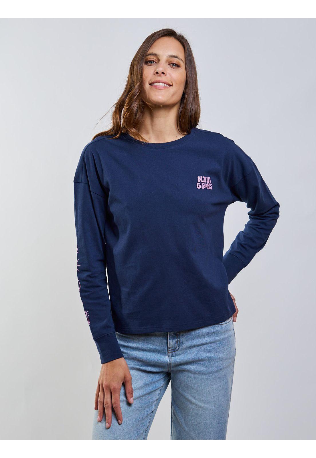Polera ML Islandia Azul Mujer Maui And Sons-4