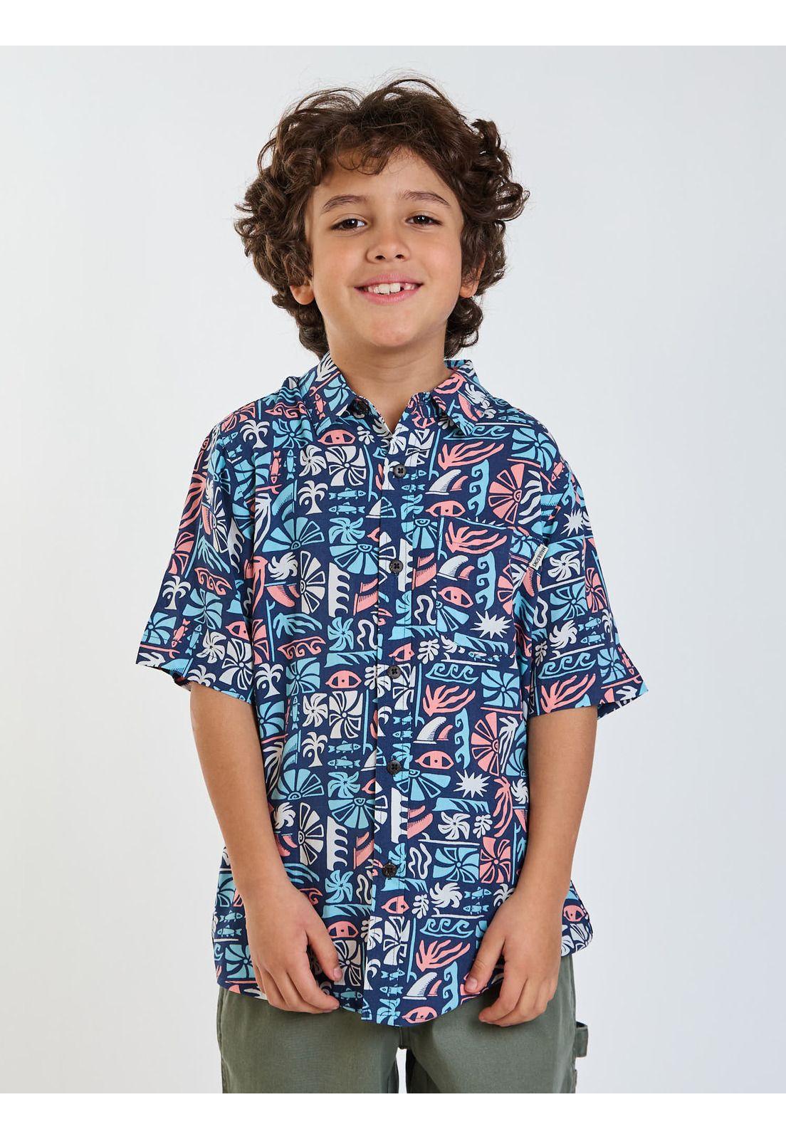Camisa MC Tropix Multicolor Infantil Maui and Sons-0