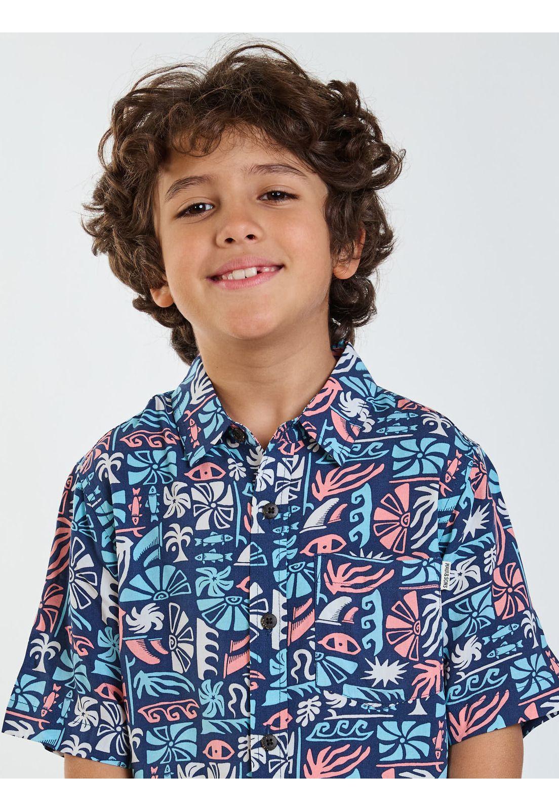 Camisa MC Tropix Multicolor Infantil Maui and Sons-3