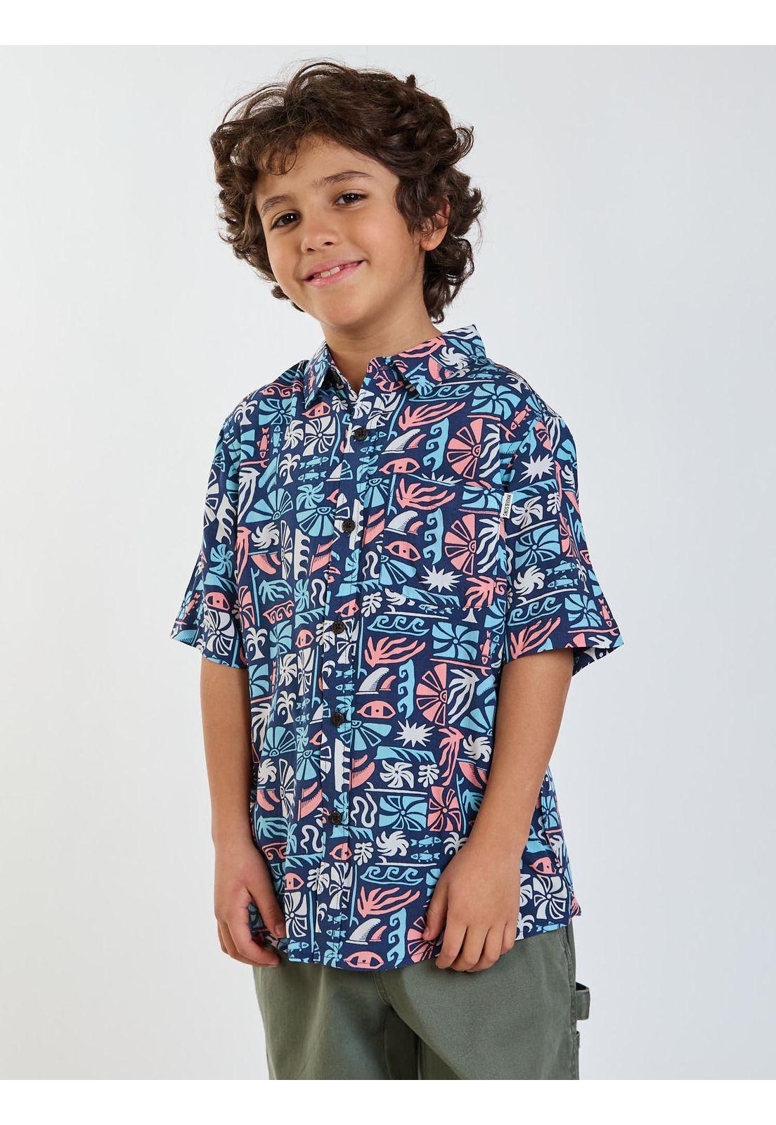 Camisa MC Tropix Multicolor Infantil Maui and Sons-5