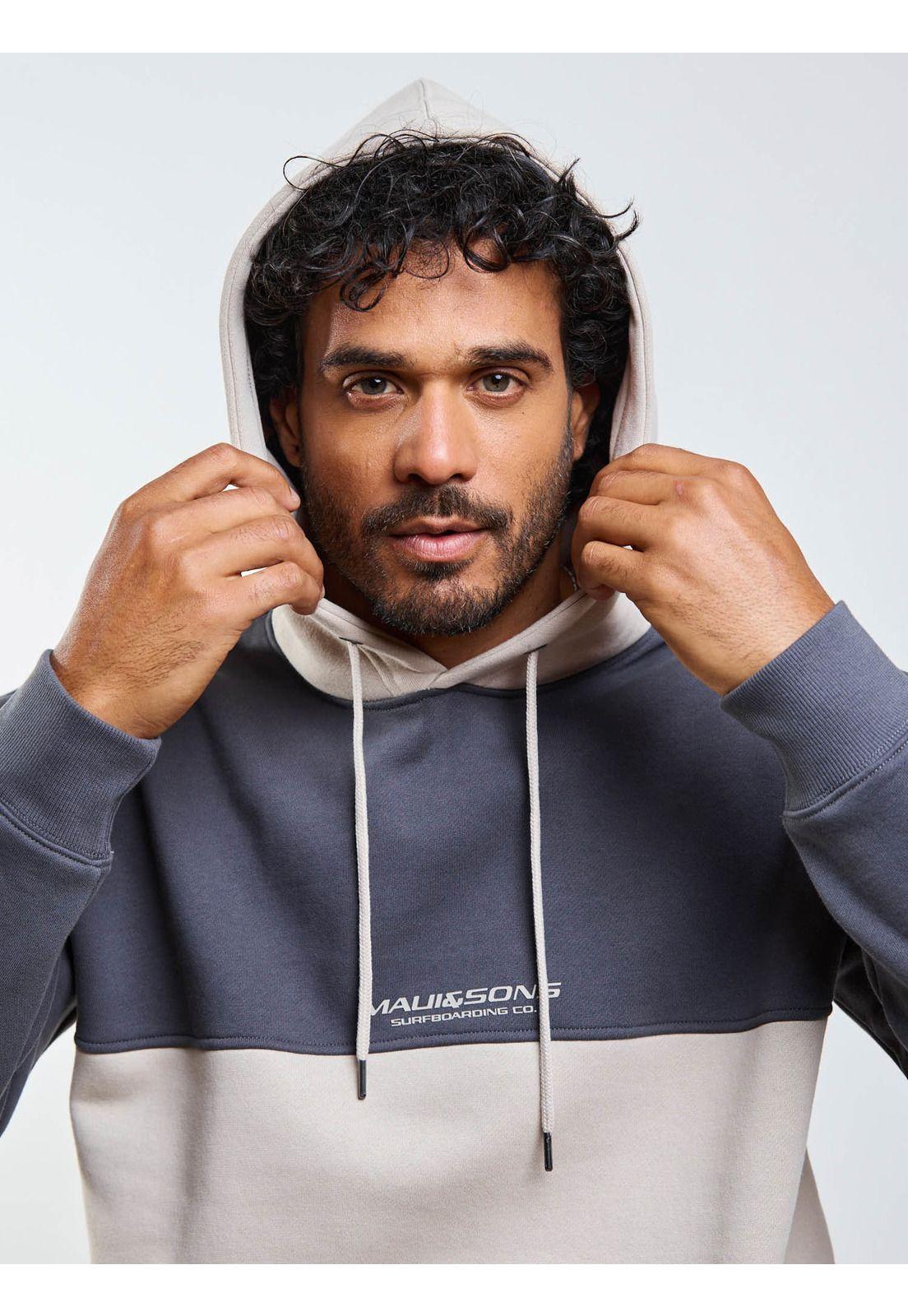 Poleron Canguro Foamix Beige Hombre Maui And Sons-7