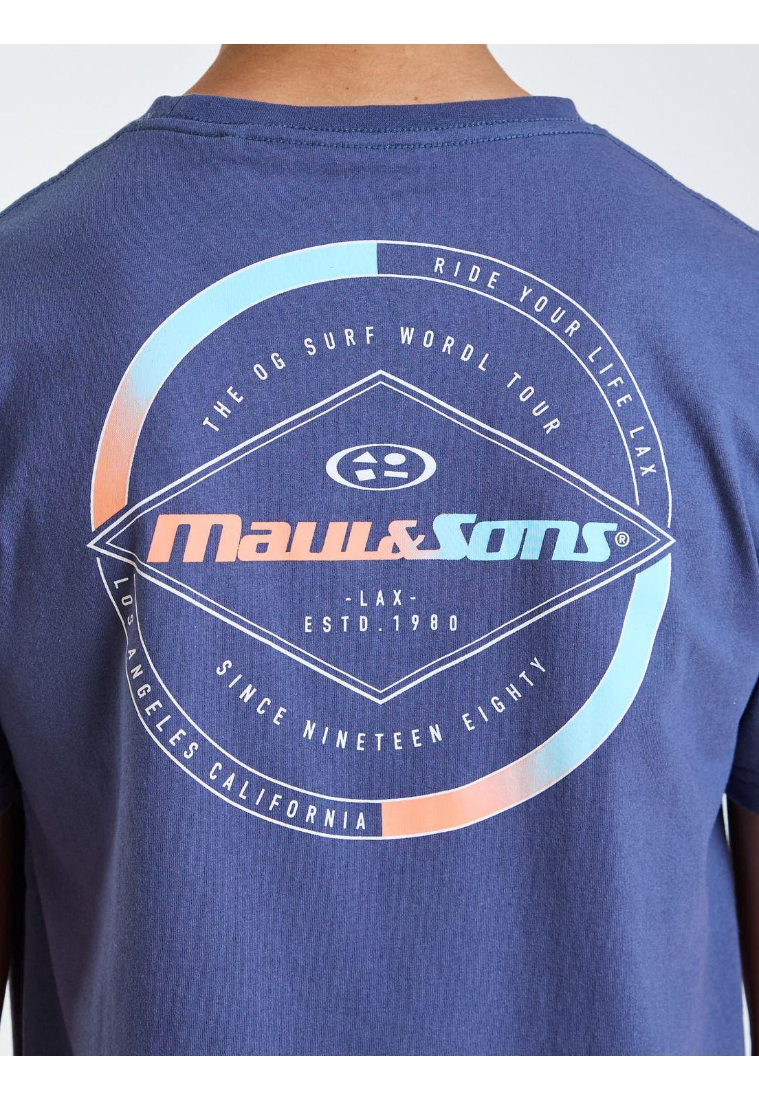 Polera MC Badge Celeste Infantil Maui and Sons-3