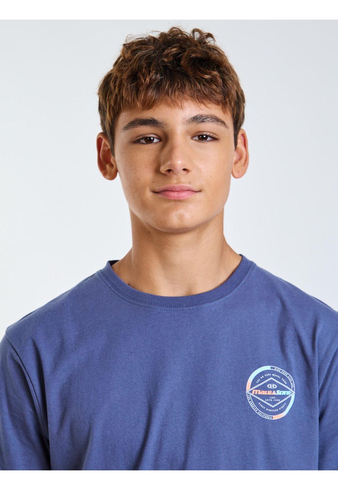 Polera MC Badge Celeste Infantil Maui and Sons-4