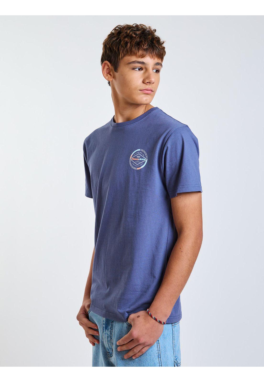Polera MC Badge Celeste Infantil Maui and Sons-6