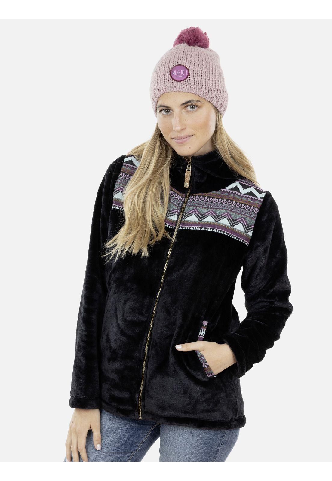 Poleron Mujer 5O306-WI21 Negro Maui and Sons-0