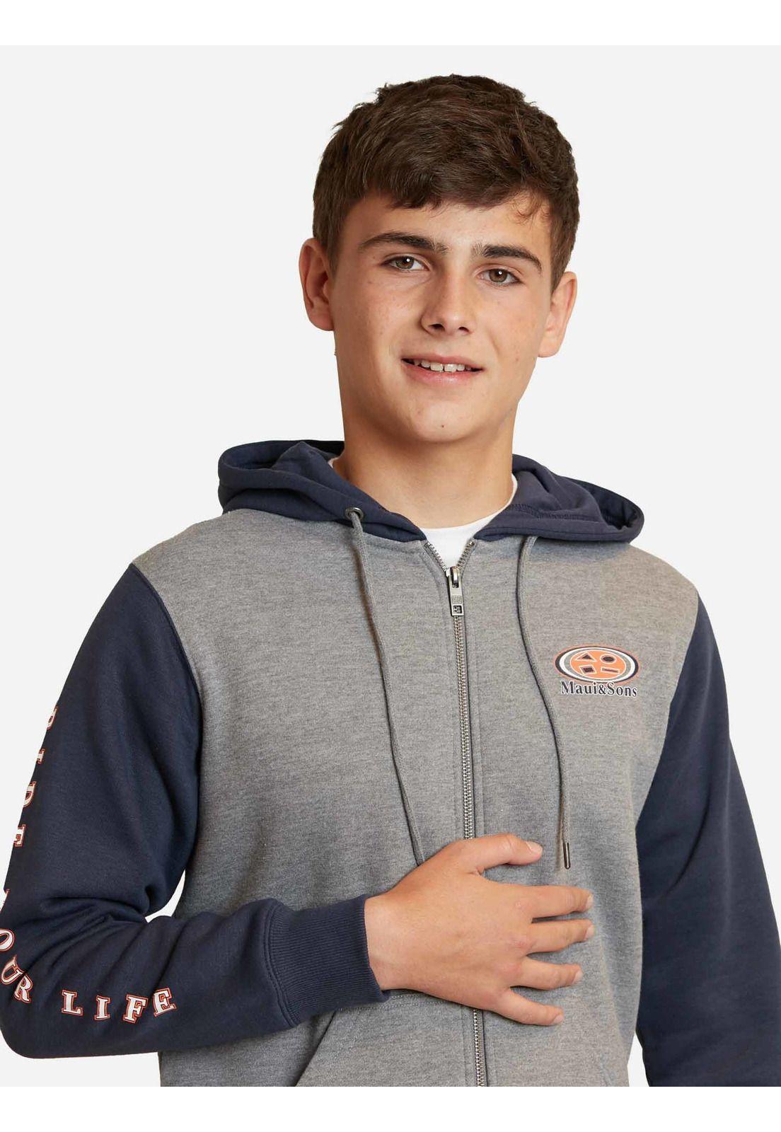 Poleron Pull Over Maui Classic Gris Infantil Maui And Sons-2