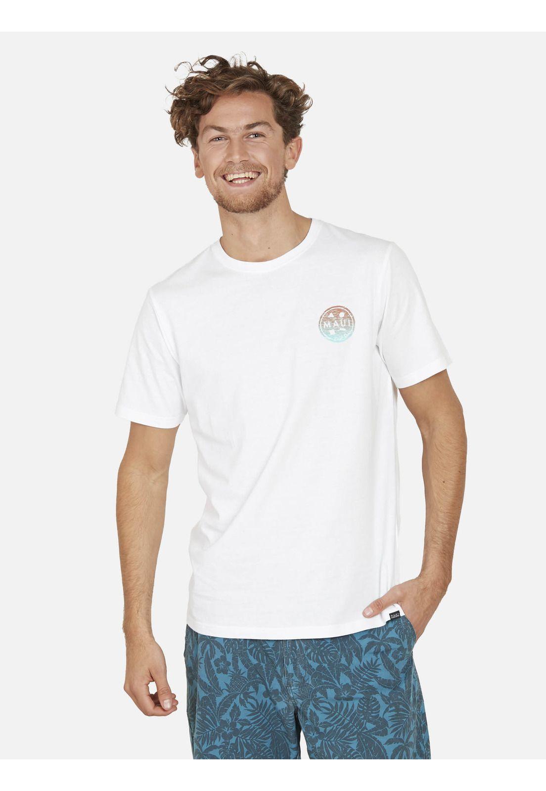 Polera DESTROYED COOKIE Hombre Blanco Maui and Sons-0