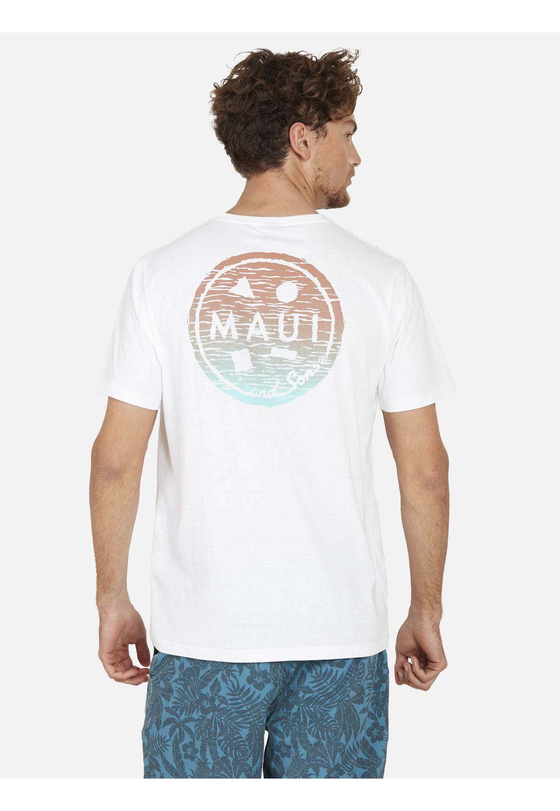 Polera DESTROYED COOKIE Hombre Blanco Maui and Sons-1